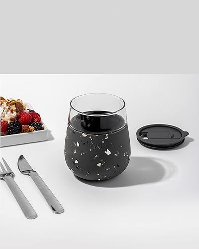 Miniatura 10 de W&P Porter Glass - Botella de agua de boca ancha con funda protectora de silicona, lavanda de 16 onzas, botella reutilizable a prueba de fugas, apta