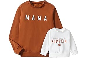 Mommy and Me Matching Outfit Letter Print Sweatshirt Halloween Christmas Shirt