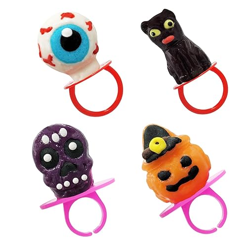 12 Halloween Candy Rings, Hard Candy, Individually Wrapped (12-Pack)