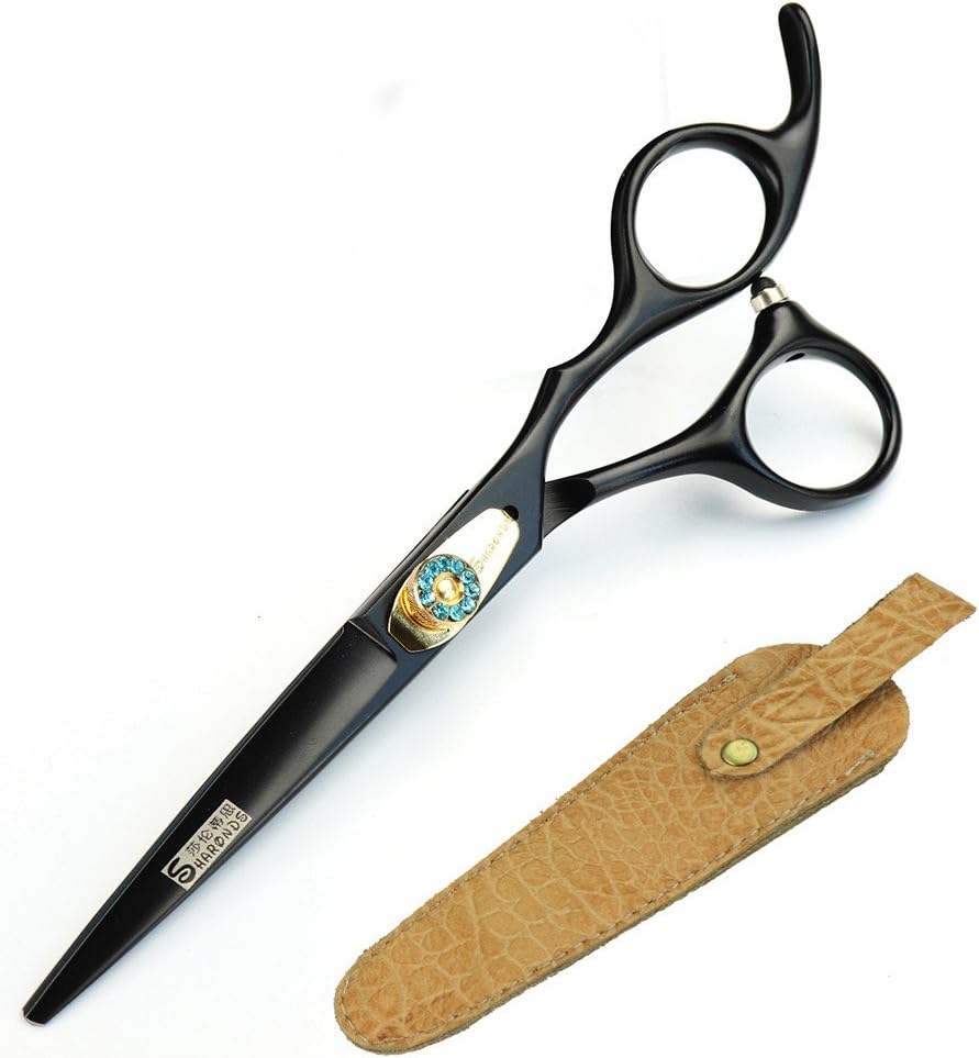 5.5 inch Professional Hairdressing Scissors Black 440c Hairdresser Hair Trim Cut and dilute Scissors