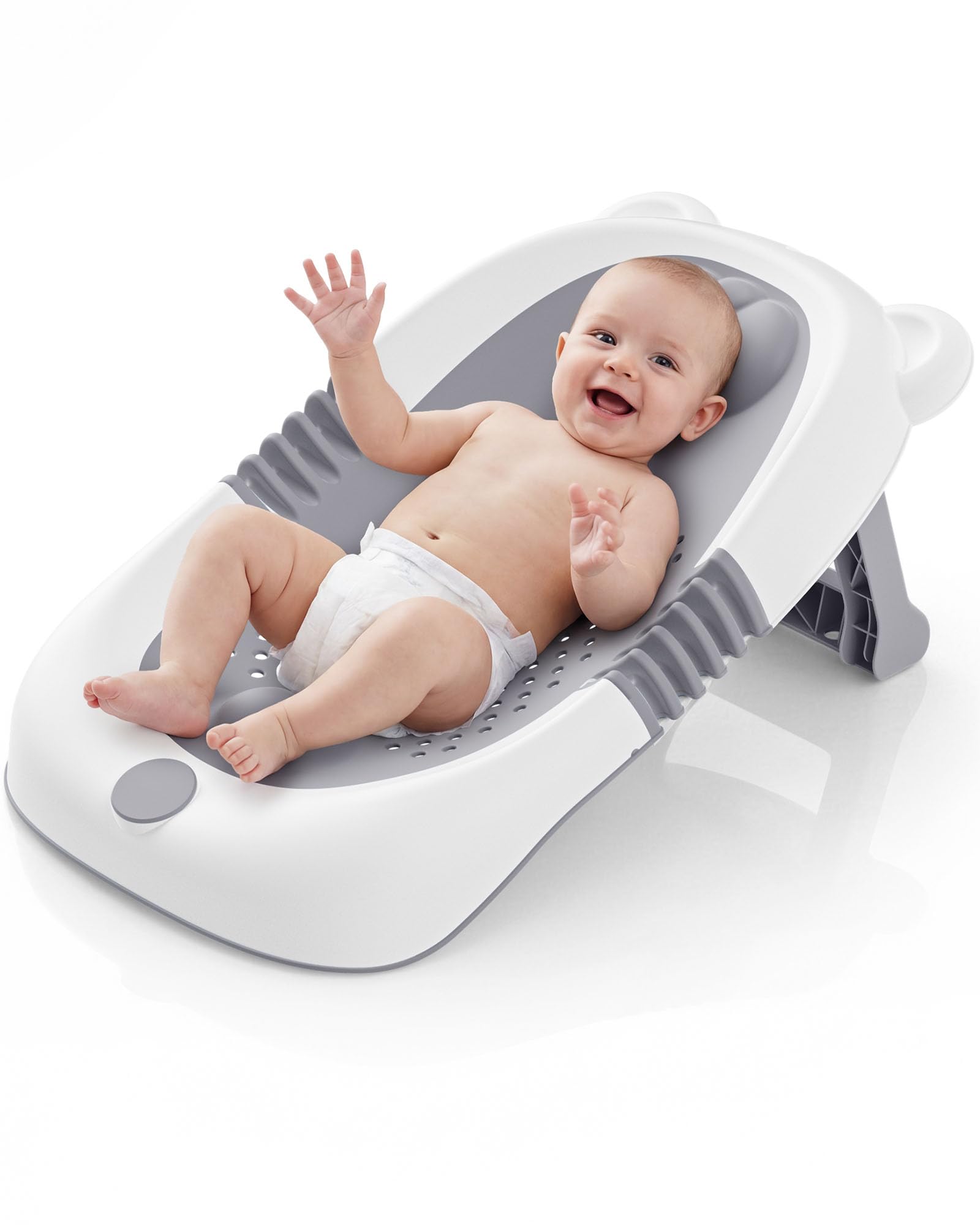 Vaschetta da bagno pieghevole per Neonato con supporto, vaschetta da bagno per Bambino con sedile antiscivolo e ventose, 0-6 mesi: articoli indispensabili per neonati, ideale come Bambino appena nato
