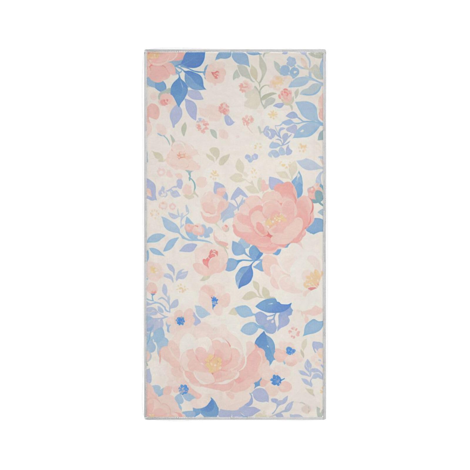 Pastel Pink Blue Flower Pattern Elegant Microfiber Hand Towels for Bath Quick Dry Towel Bath Cleaning washcloths Gym Towels for Women Sports Towel 30