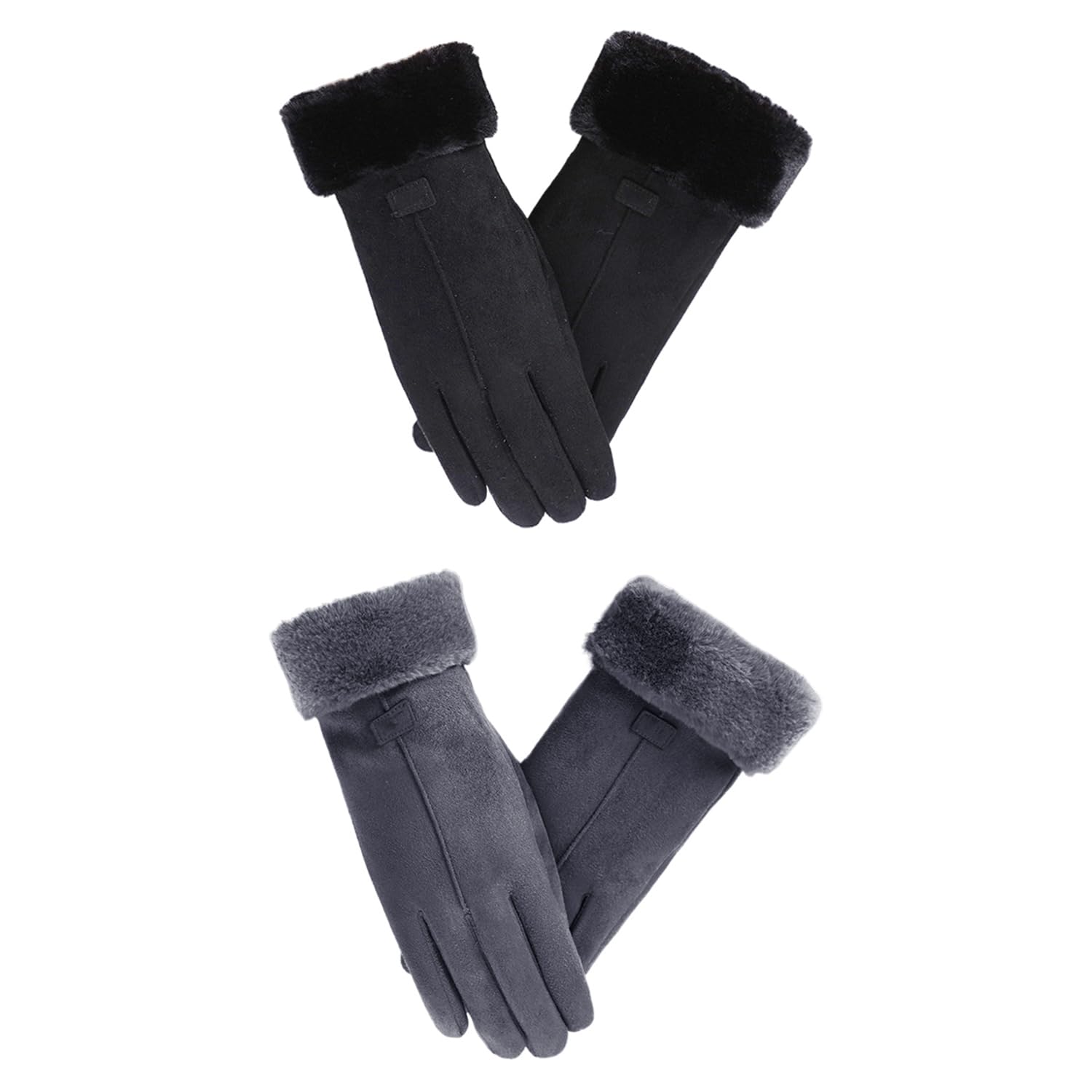 WUFGWBD 2 Pairs Of Women'S Gloves, Outdoor Warm Gloves, Fleece Gloves, Winter Cycling Gloves, Touch Screen Gloves