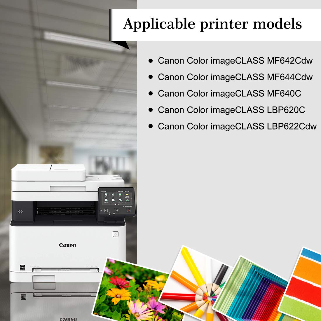 JC Toner Compatible for Canon 054 Black Toner Cartridge use with Canon Color imageCLASS MF642Cdw MF644Cdw MF640C LBP620C LBP622Cdw Series Printer -2 Pack 1