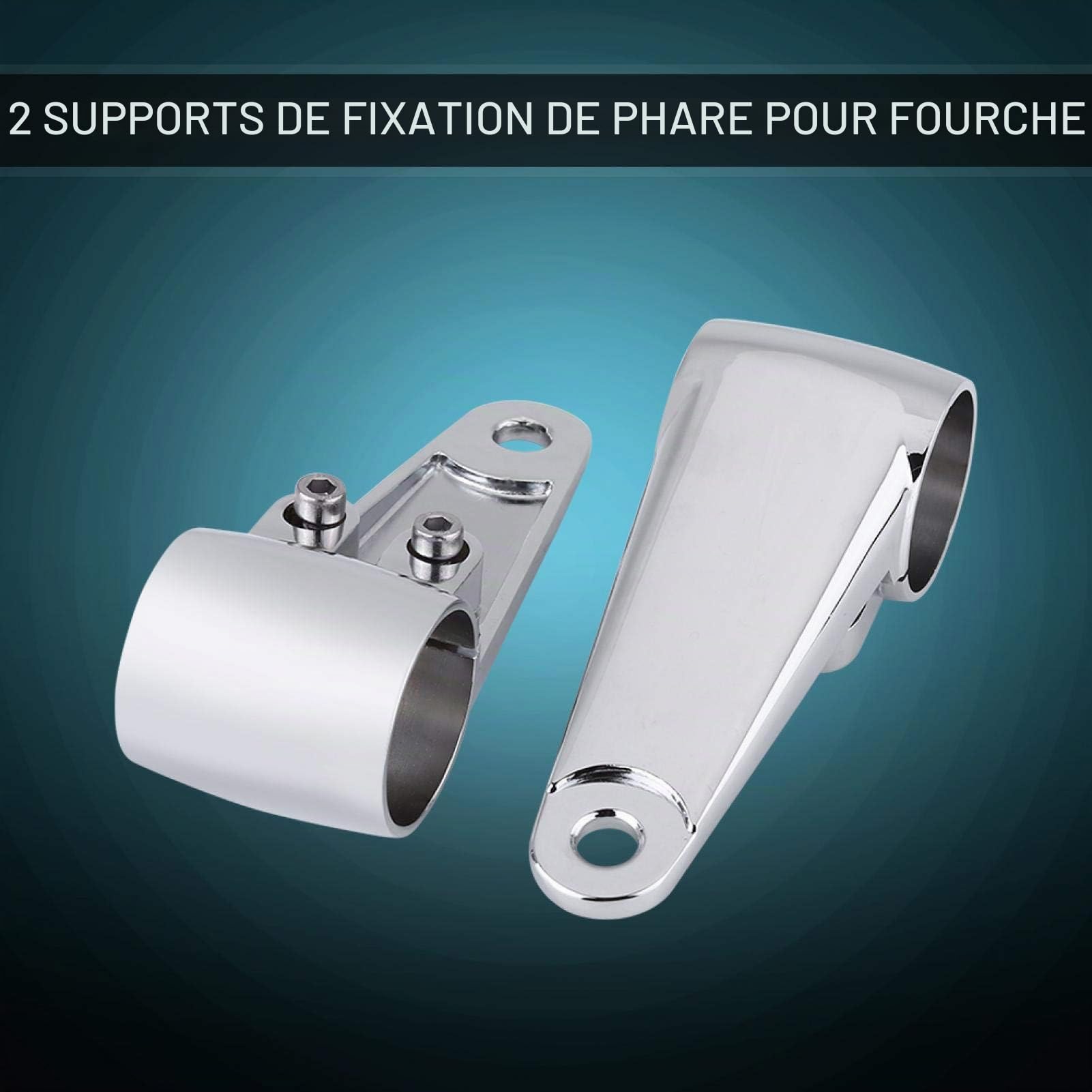 EBTOOLS pour patte phare moto Elerose supports de fixation de phare de fourche,2Pcs Moto Phare Côté Support de Montage Fourche avant pour Tube de Fourche 35mm-41mm