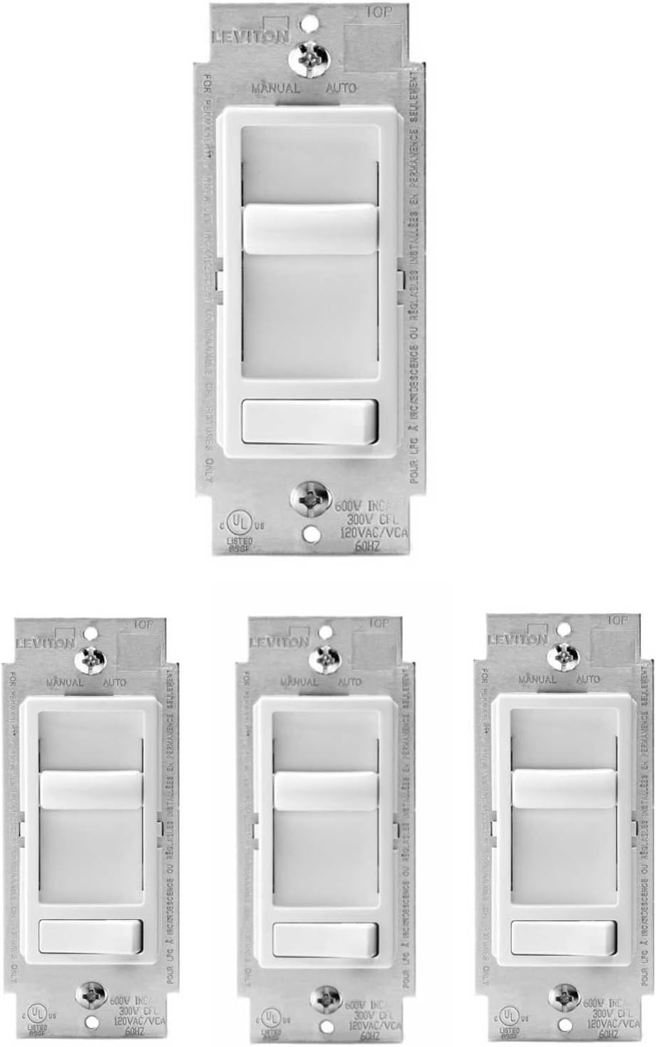 Leviton 6674P0W, 4Pack, White, Dimmer Switches Amazon Canada