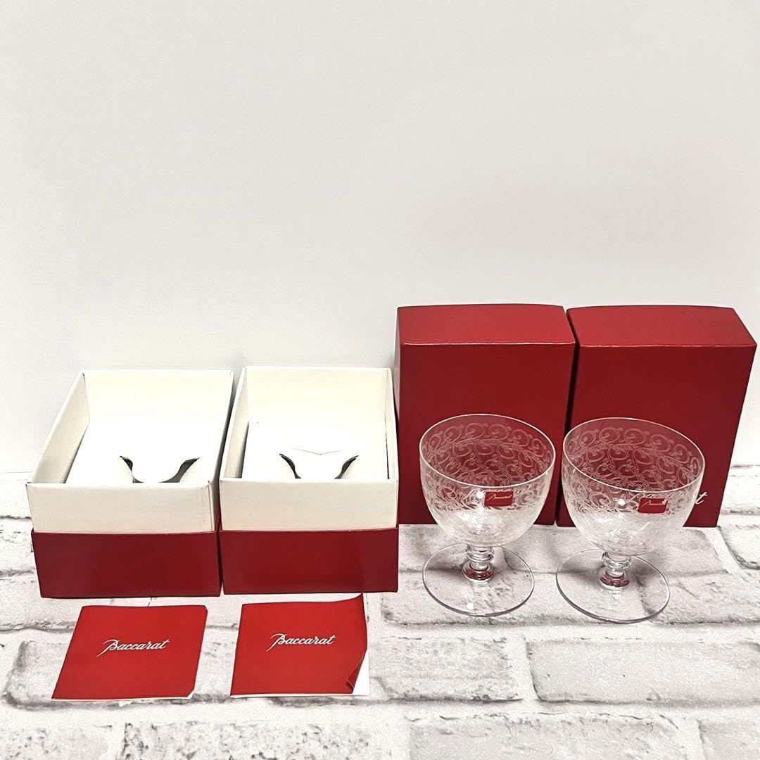 Amazon.co.jp: baccarat ローハン バカラ ペアワイングラス 蔓草文様 