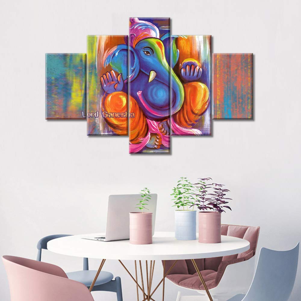 Amazon.com: Ganesha Wall Painting Shiva Canvas Wall Decor 5 Piece