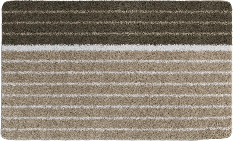 Tapis de bain TANDEA grand format coton absorbant couleur taupe