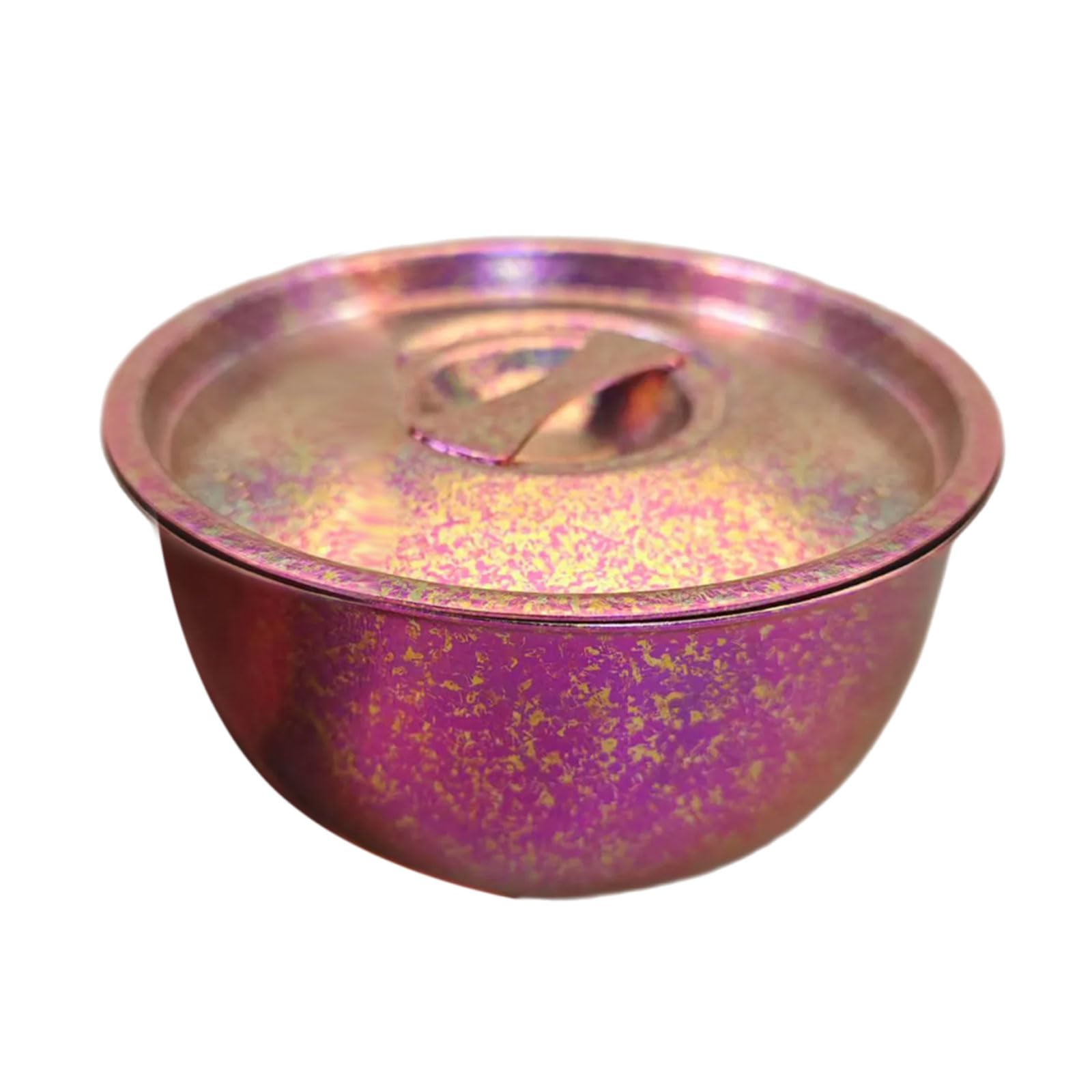 Buxuaaaa Leak Proof Metal 600ml Bowl Portable Designs Lunch Container with Lid for Daily Use and Adventure Metal Camping Utensils