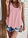 Women's Summer Round Neck Solid Color Camisole V Neck Lace Crochet Cami Loose Fit Sleeveless Tank Tops Cute Shirts (Pink,Large)