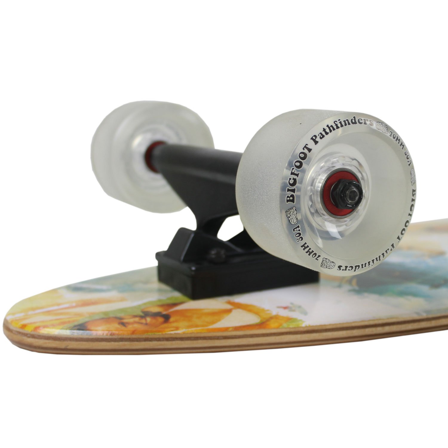 Bigfoot Freeride Longboard Roues Stoneground Pathfinders 70 mm x 45 mm 80 A Transparent