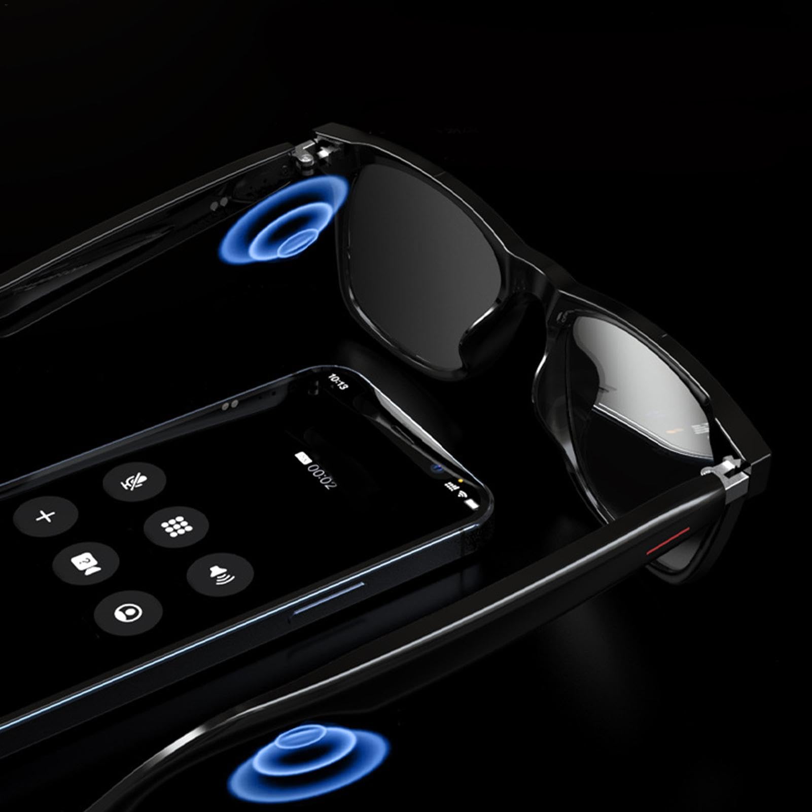 Smart Glasses, Wireless Audio Glasses, Indoor Entertainment Glasses, Glasses with Speakers, Wireless Audio Glasses Smart Glasses Speakers with Long Battery Life for Outdoor Activities