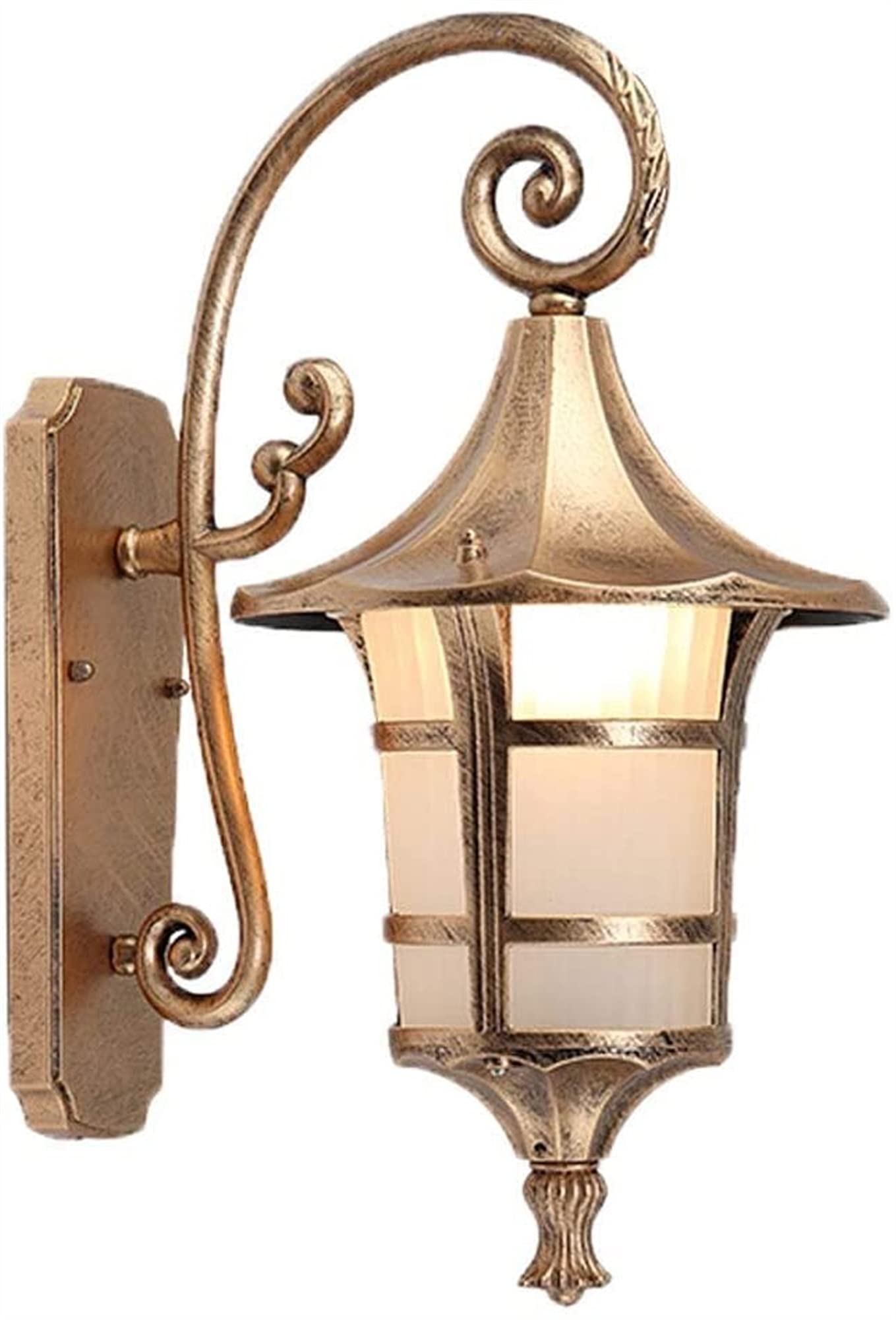 Applique extérieure aluminium étanche marron laiton rétro pour façade