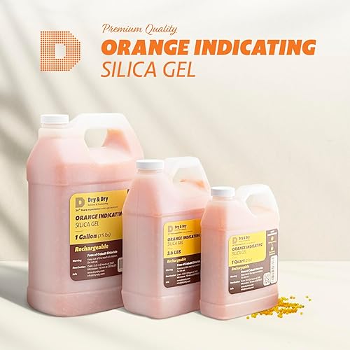 Miniatura 2 de Dry & Dry Cuentas desecantes de gel de sílice indicadoras de color naranja de alta calidad de 3.6 libras (estándar de la industria de 0.18 a 0.18