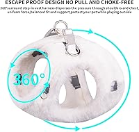 Vista 3 de AIITLE Juego de arnés y correa de felpa suave para perro, suministro para mascotas, sin tirones, arnés ajustable para perro, chaleco acolchado
