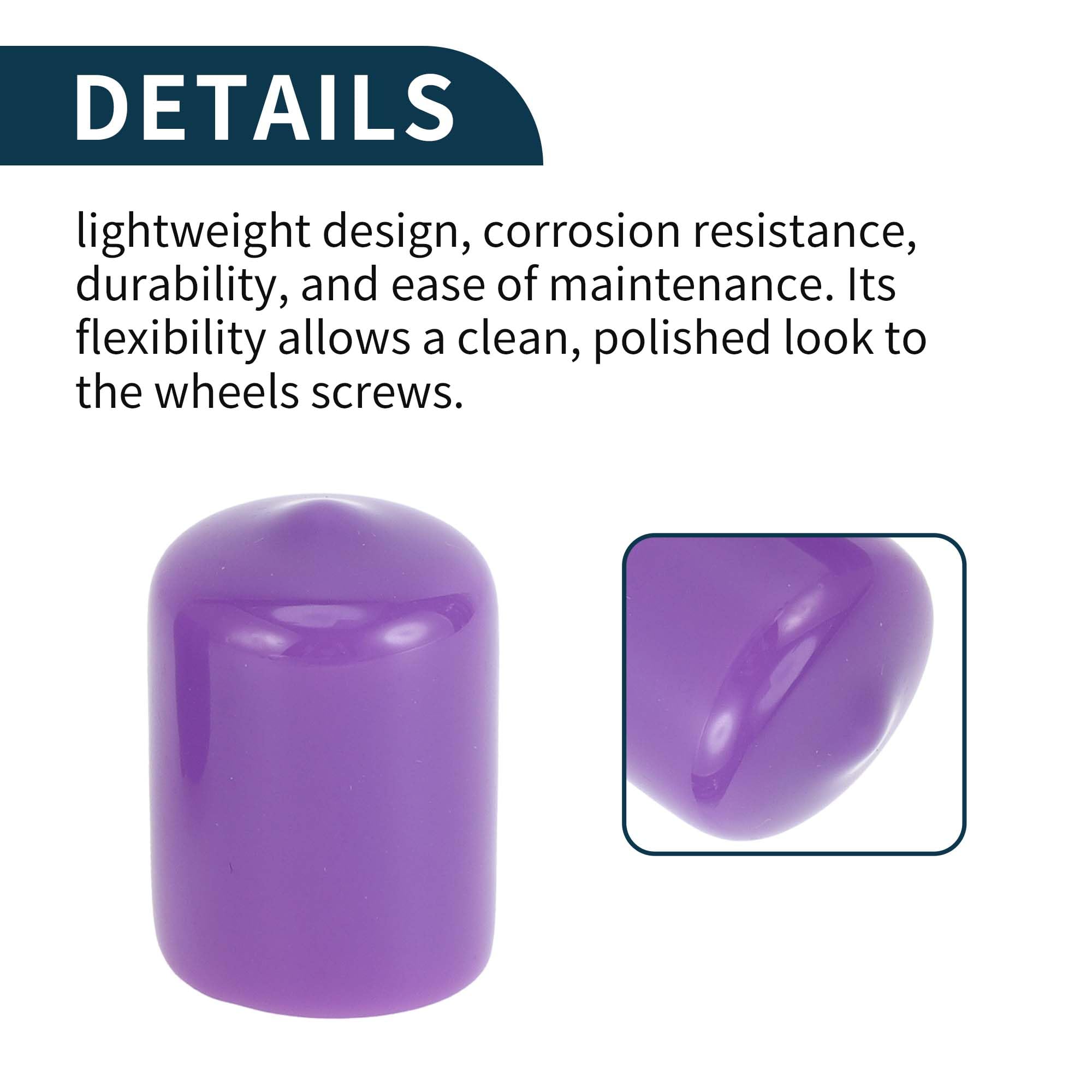 Partuto Lot de 20 écrous de roue en forme cylindrique, PVC noir, 21 mm, avec capuchons de protection anti-poussière pour jantes