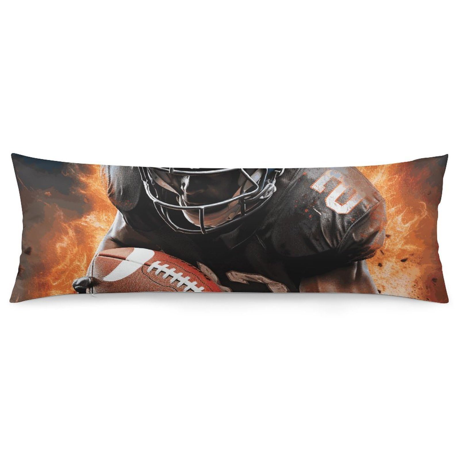 2 Pack Pillow Cases for Hair and Skin, Soft Breathable Pillow Case Covers with Hidden Zipper, Cool American Football Pillowcase 20"x54" Pillow Covers for Sleeping Gift