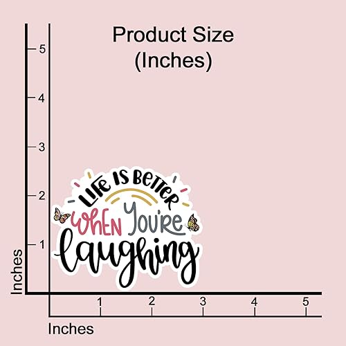 Miniatura 4 de (3 piezas) Life is Better When You're Laughing - Calcomanía motivacional para vaso, frase sarcástica divertida frase inspiradora, calcomanía de