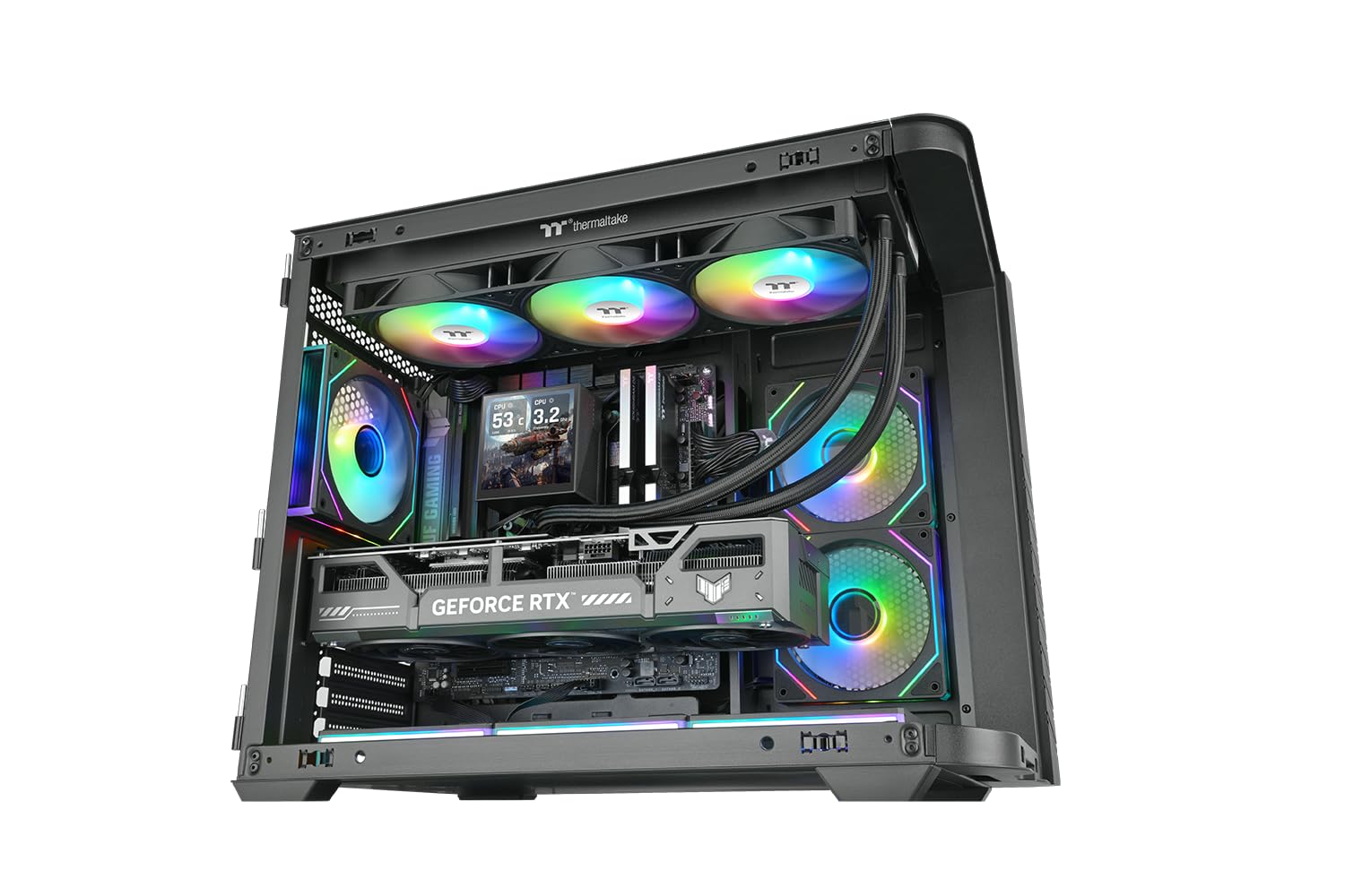 Thermaltake LB360 Ultra ARGB AIO chłodzenie wodą 360 mm | wyświetlacz LCD 2,1" | oświetlenie ARGB | wentylator jednoramowy | obrotowa głowica pompy | wsparcie Intel/AMD