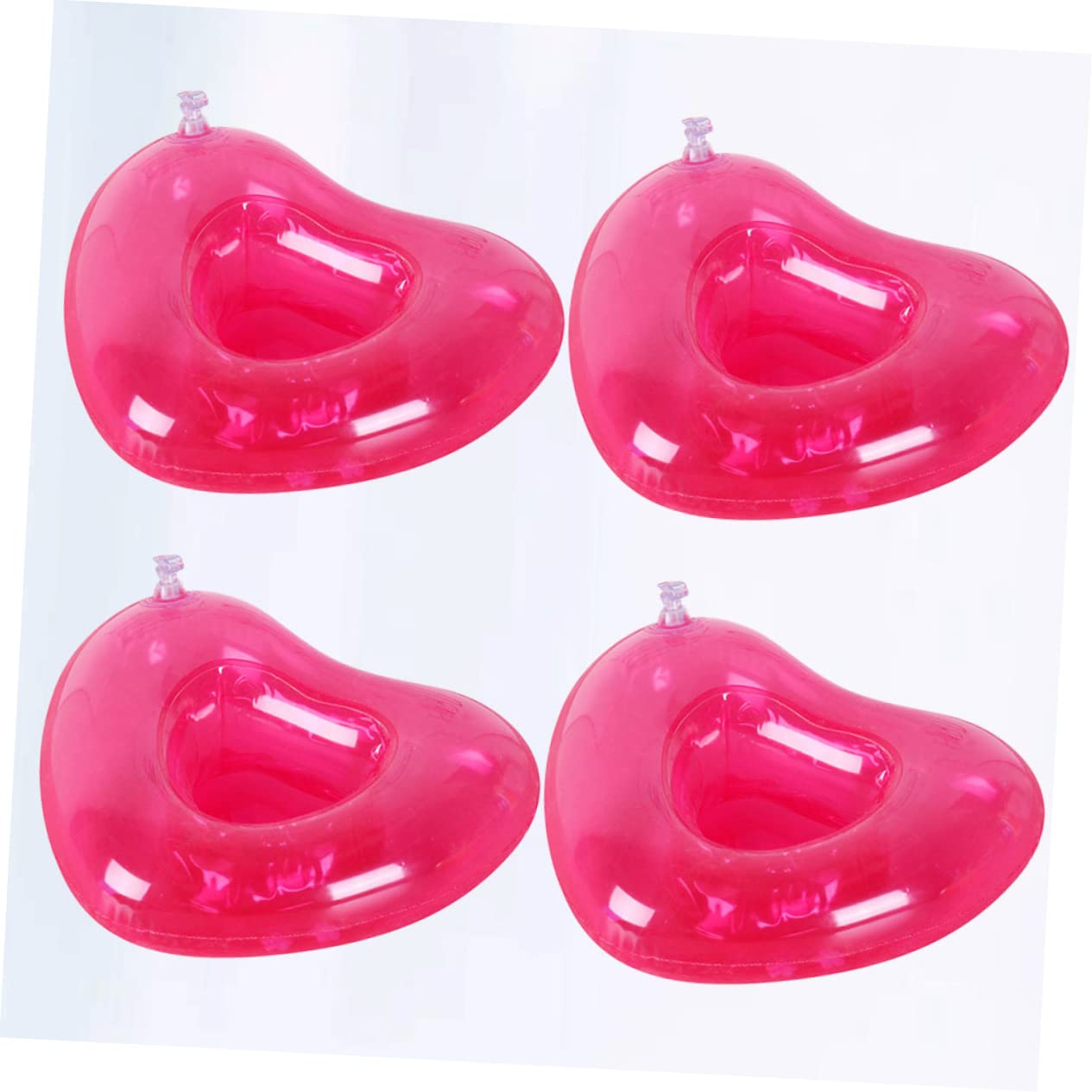 Abaodam Pink Heart Shape Cup Floats Inflatable Drink Holders Beer Holders for Water Party 4pcs Set