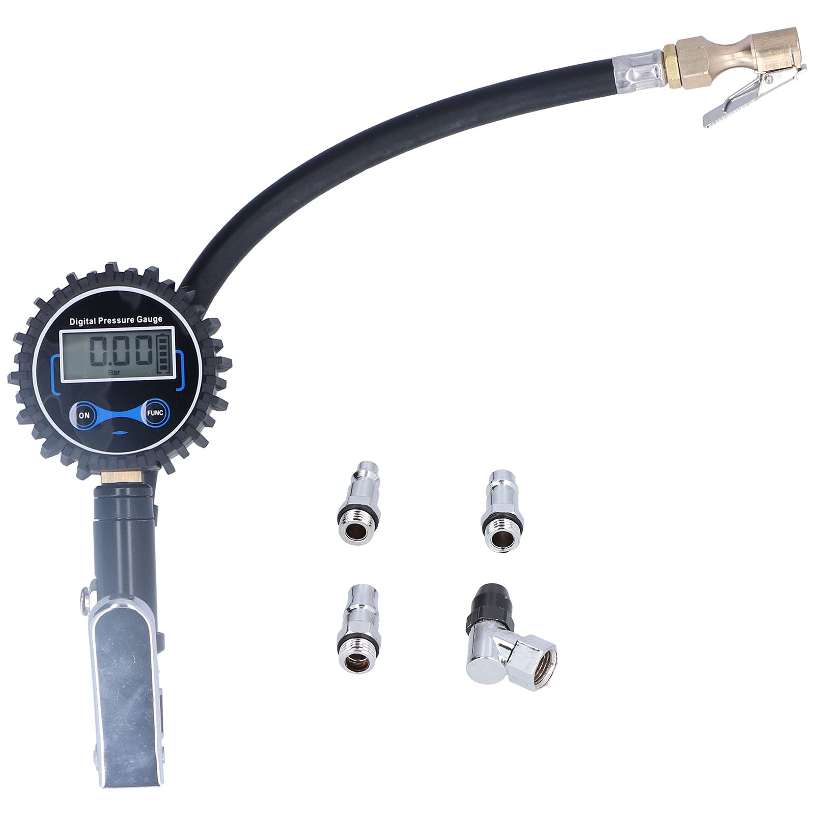 Manometro digitale per gonfiaggio pneumatici 200PSI 14BAR Display LCD Misuratore di pressione pneumatici con luce LED per auto moto bici furgone