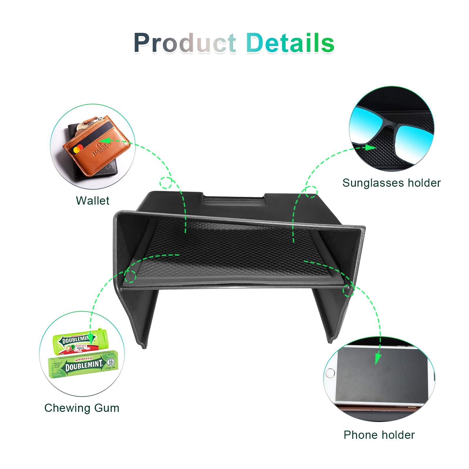 Organizzatore Console Centrale Per Audi Q3 F3 2019-2024 - Portaoggetti Per Bracciolo Con Divisori E Passacavo - Foto 8