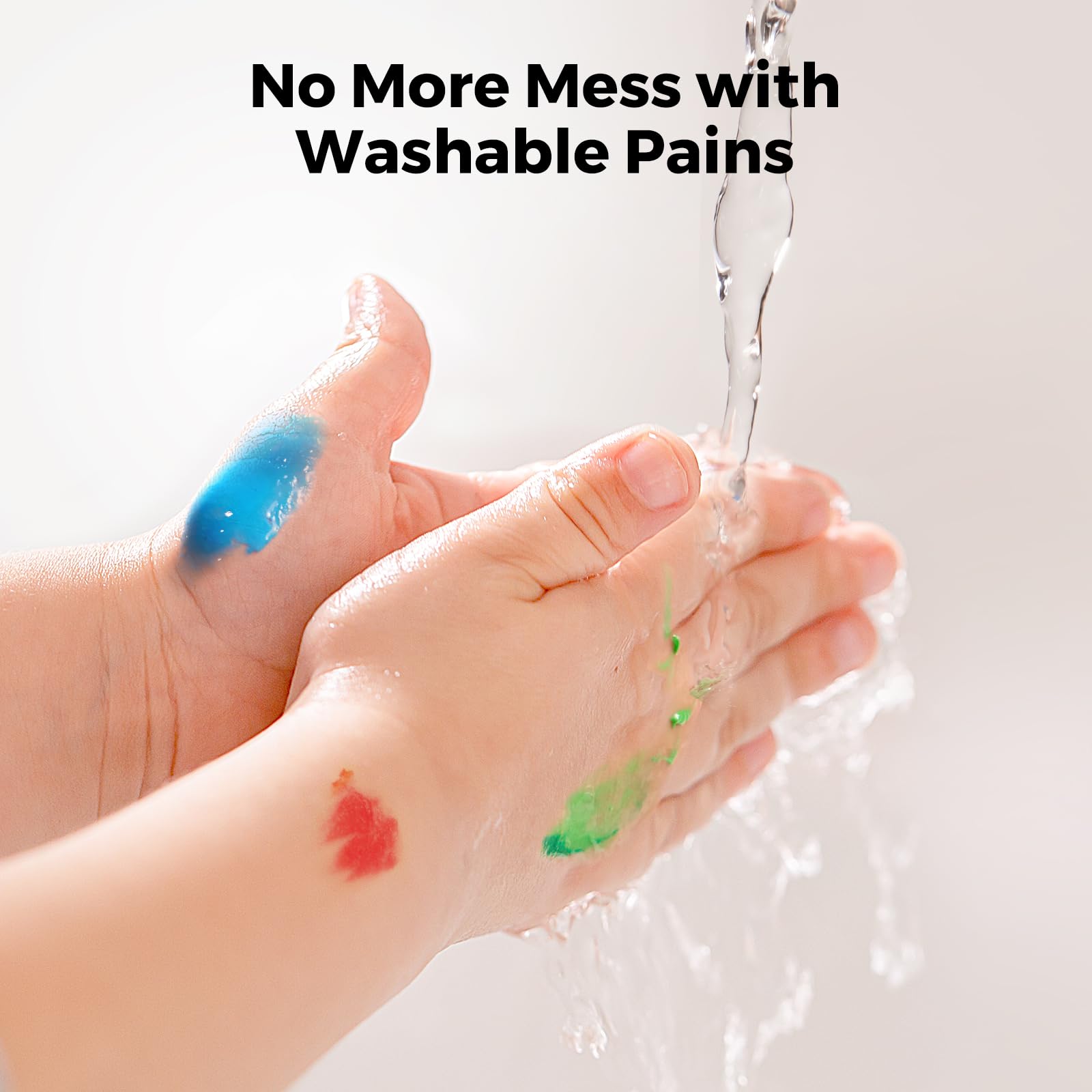 Washable Finger Paints for Toddlers 1-3, 12 Colors Non-Toxic Paint for Hand  and Feet, Safe Kids Paints for Art & Craft Supplies, Preschool Learning ...