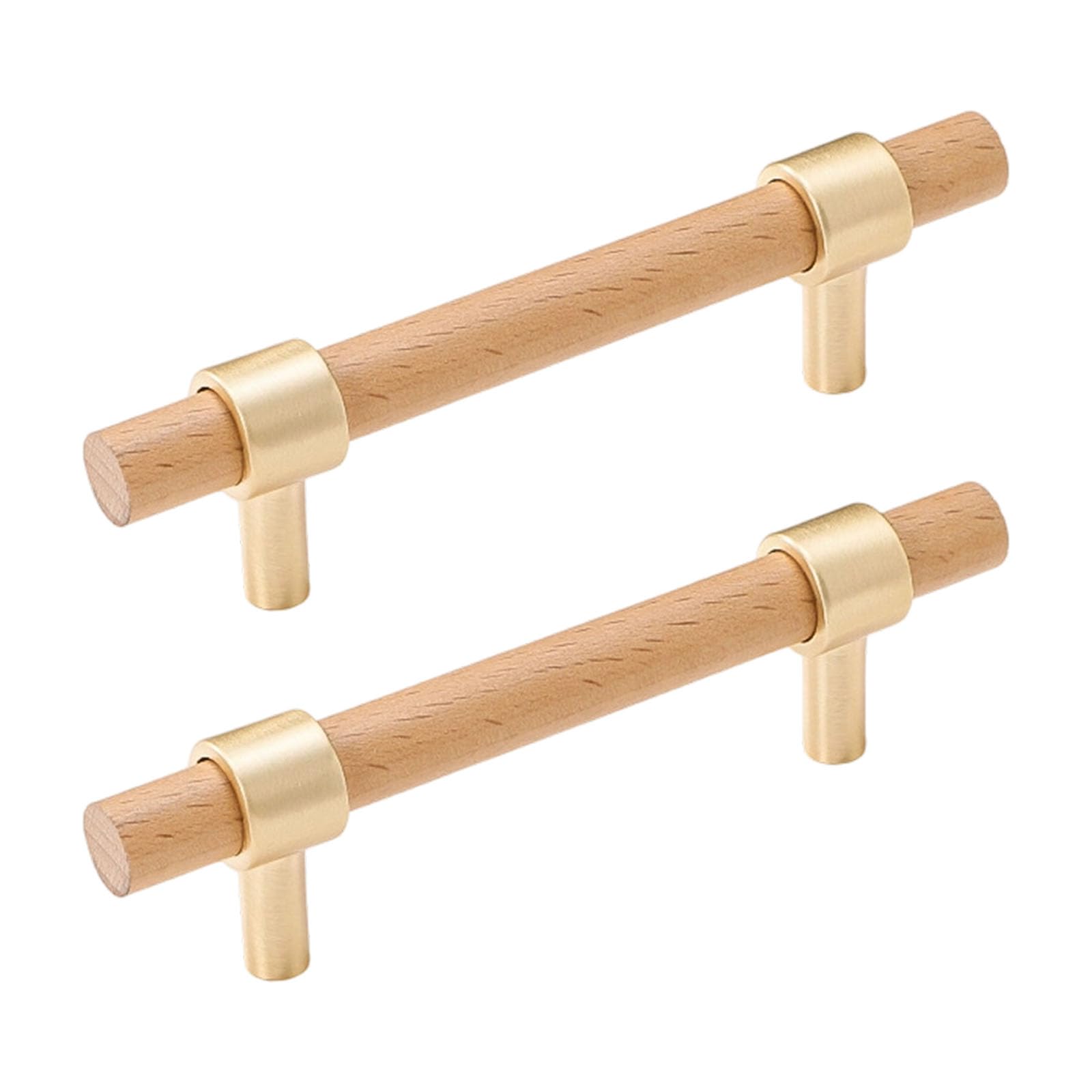 Msioytog 1pair Wooden Cabinet Knob Drawer Pulls Simple Furniture Decorative Handle for Dresser Kitchen Cupboard Door Enduring Wooden Cabinet Knob Drawer Pulls