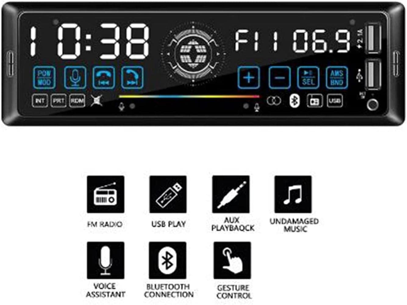 Radio samochodowe 1 DIN Radio samochodowe stereo Zdalny kontrakt Multiple EQ MP3/WMA/WAV Odtwarzacz 12V MP3 FM/SD/USB/AUX Bluetooth Audio Stereo