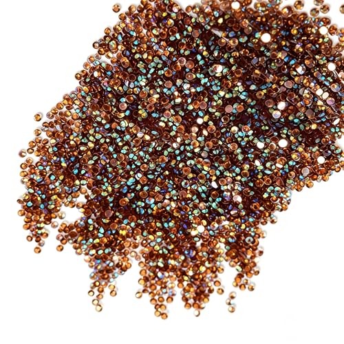 6000Pcs 3mm Brown AB Resin Rhinestones Flatback Jelly Rhinestones for Crafts Bedazzling Gems for Tumblers Shoes Nail Art Phone Cases DIY Decoration