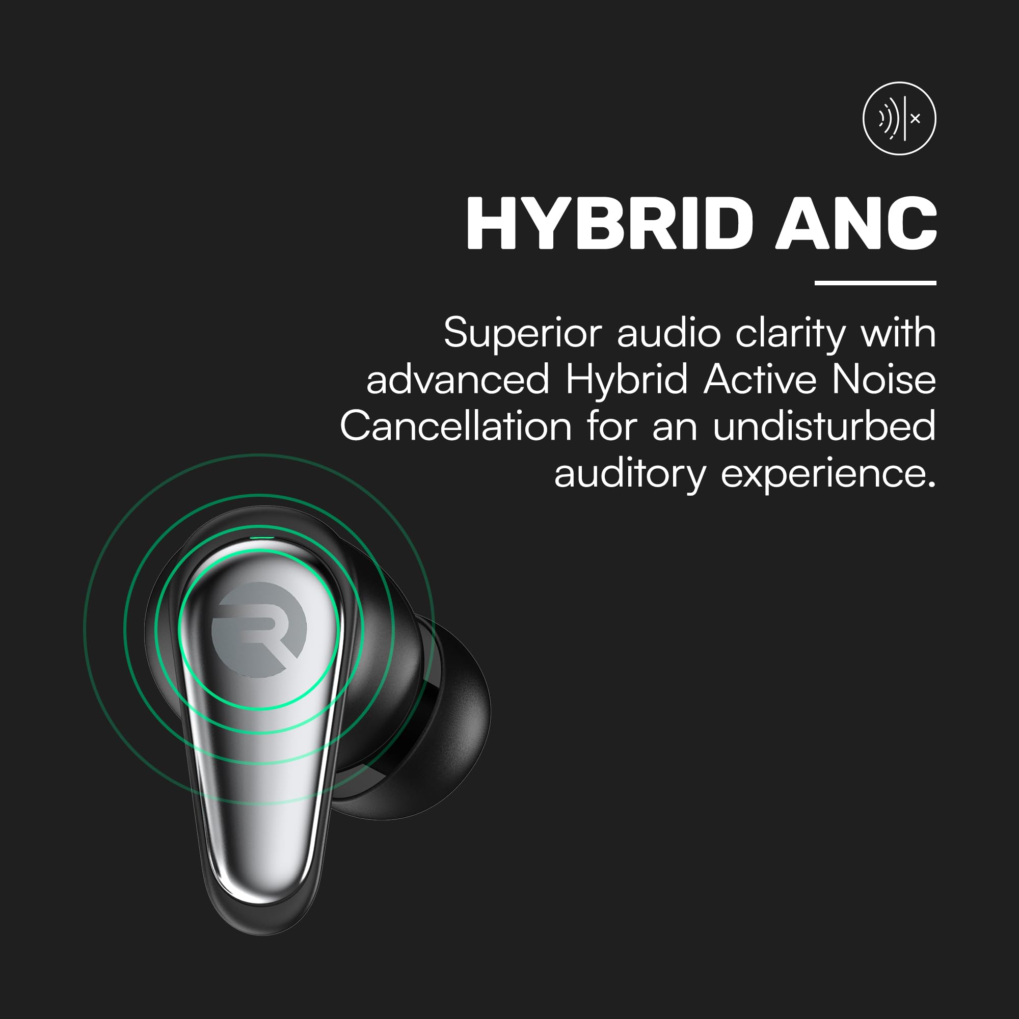 Raycon Pro Earbuds - Auricolari wireless Bluetooth con cancellazione attiva ibrida del rumore, modalità di consapevolezza, batteria da 40 ore, 6 microfoni, resistenza all'acqua IPX5, vestibilità