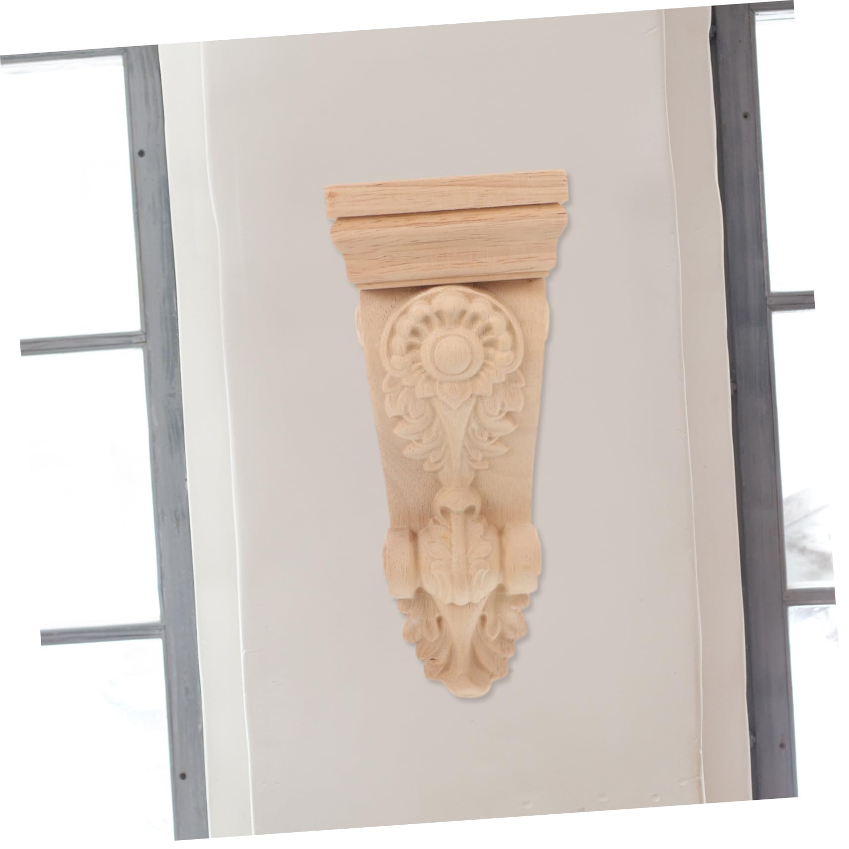 POPETPOP Elegante Holzsäulen Eckverzierung aus Massivholz mit Künstlerischer Holzschnitzerei Leicht zu Streichen zur Möbeldekoration im Wohnraum