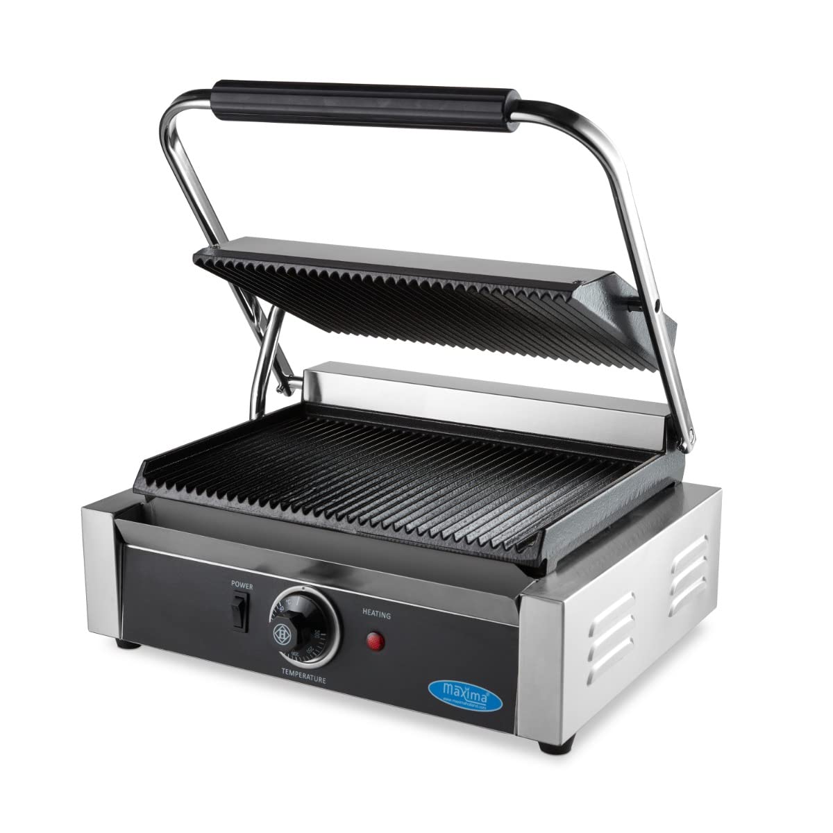 Maxima Gril de contact gastro – Rainuré – Plaque de cuisson simple – 33,5 cm