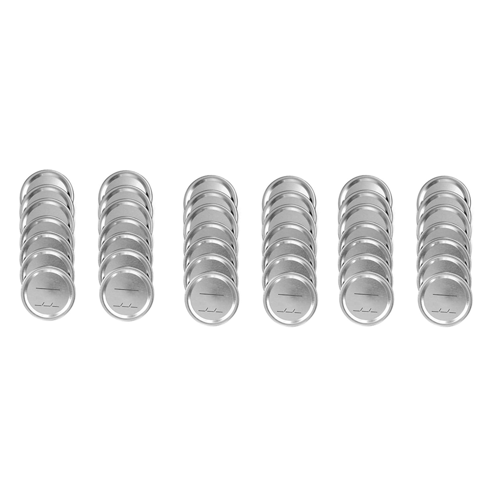 Hndhbfgrt Canning Lids Regular Mouth for Ball/Kerr Jars, Split-Type Metal Jar Lids with Silicone Seals, Silver, 42 PCS