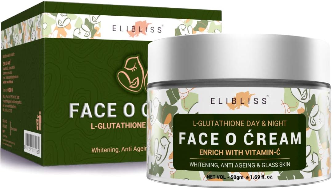 L-Glutathione Face O Cream for Day-Night Skin Whitening, Anti-Ageing and Glass Skin, Enrich with Vitamin C-50 gm (50 gm)