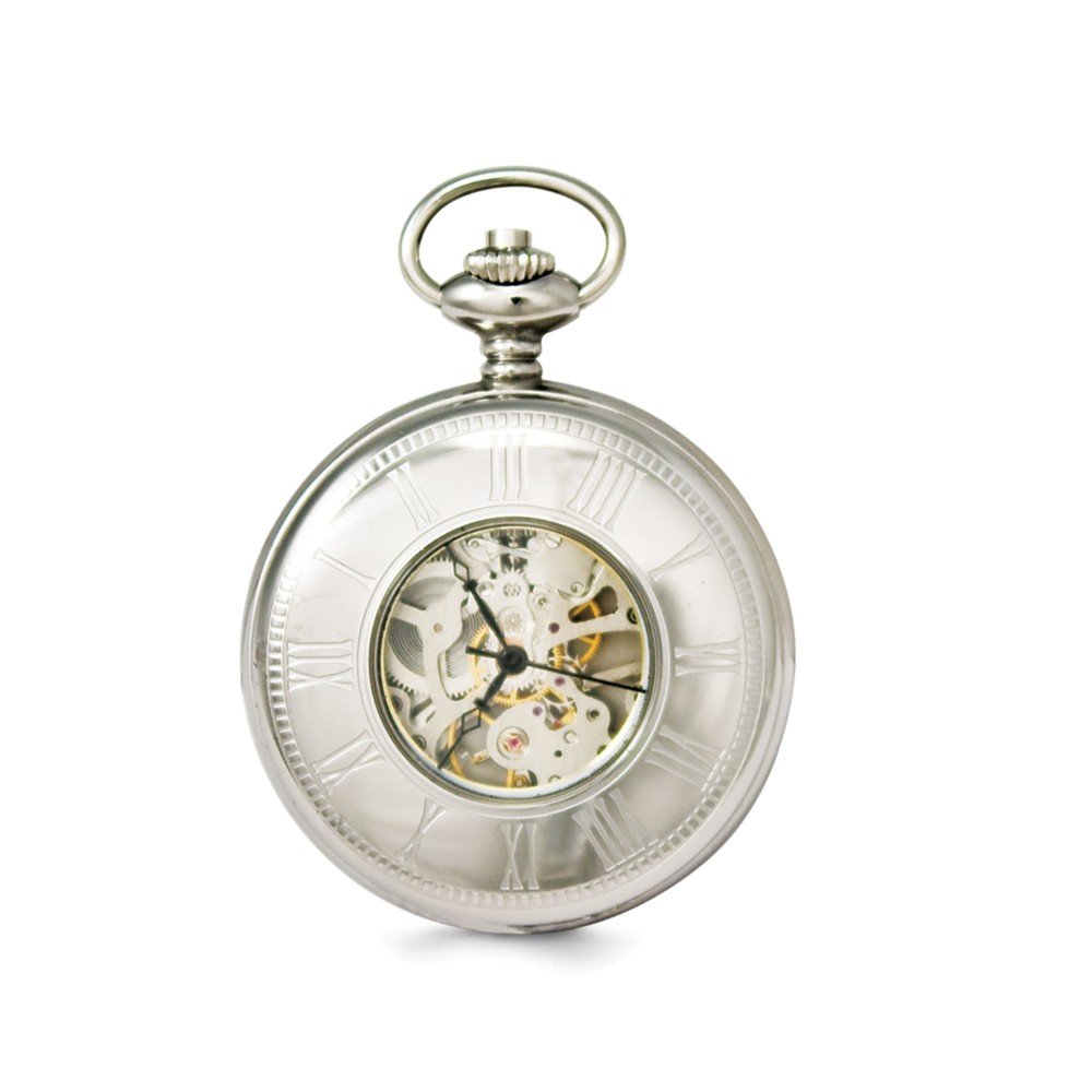 Jewels By Lux Swingtime Stainless Steel Mechanical Pocket Watch