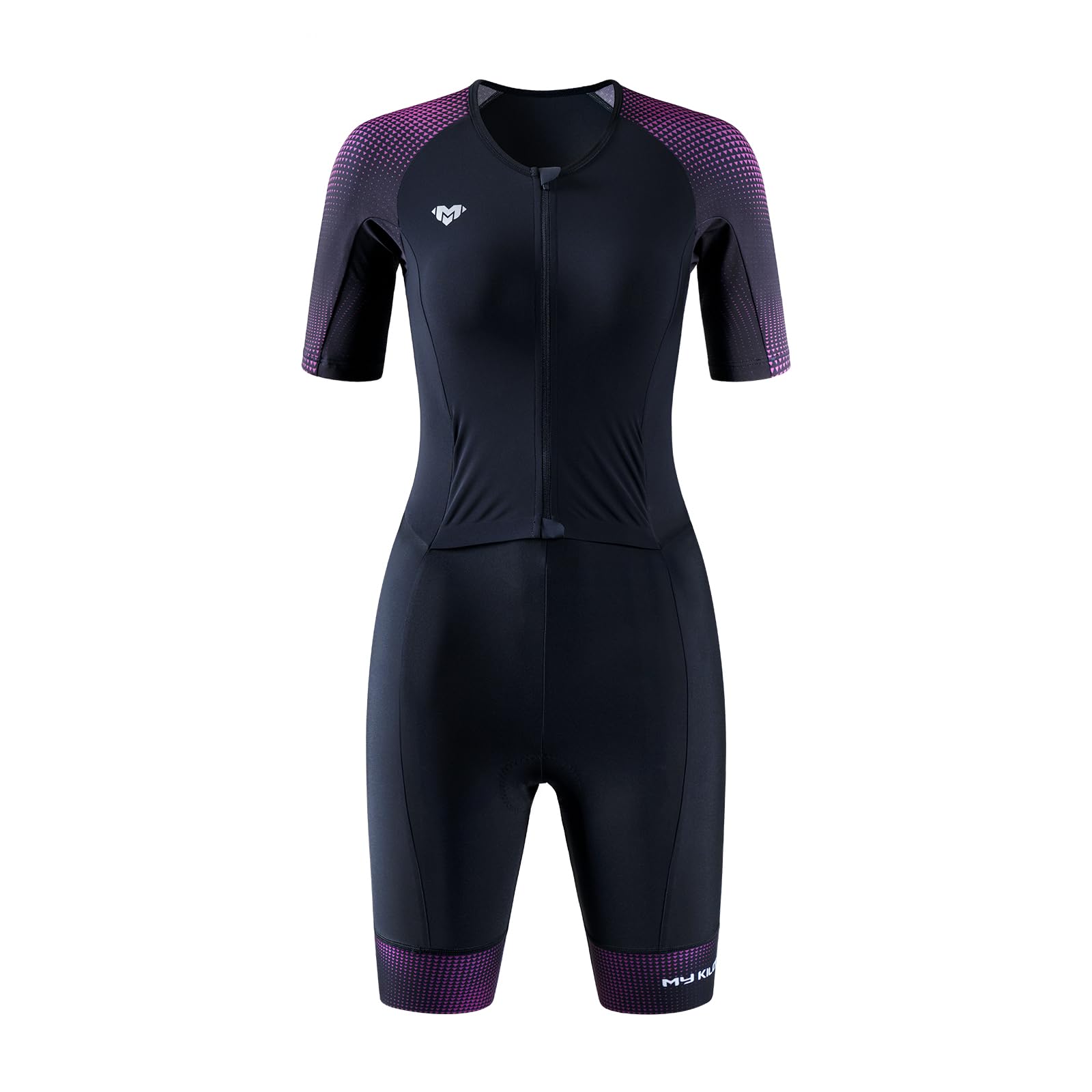 MY KILOMETRE Damen Triathlon Anzug Einteiler Tri Suit mit Frontreißverschluss UPF 50+