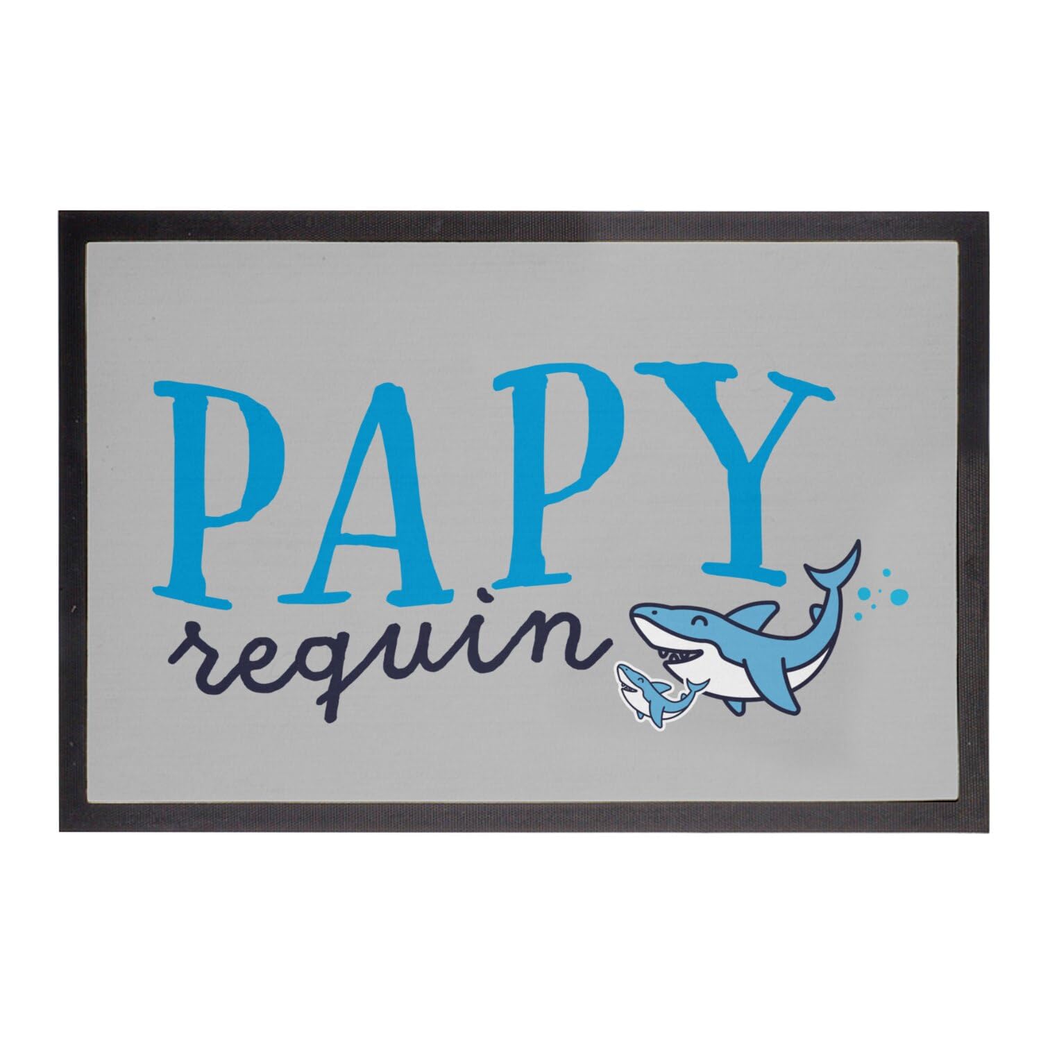 Paillasson gris anti saleté grand tapis entrée poisson mignon
