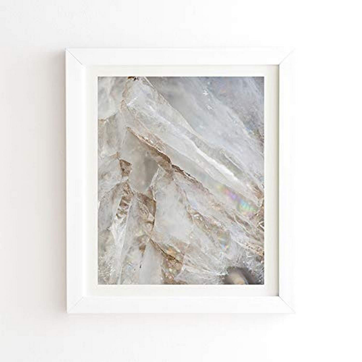 Deny Designs Bree Madden Basic White Framed Wall Art, 8" x 9.5", Crystalize