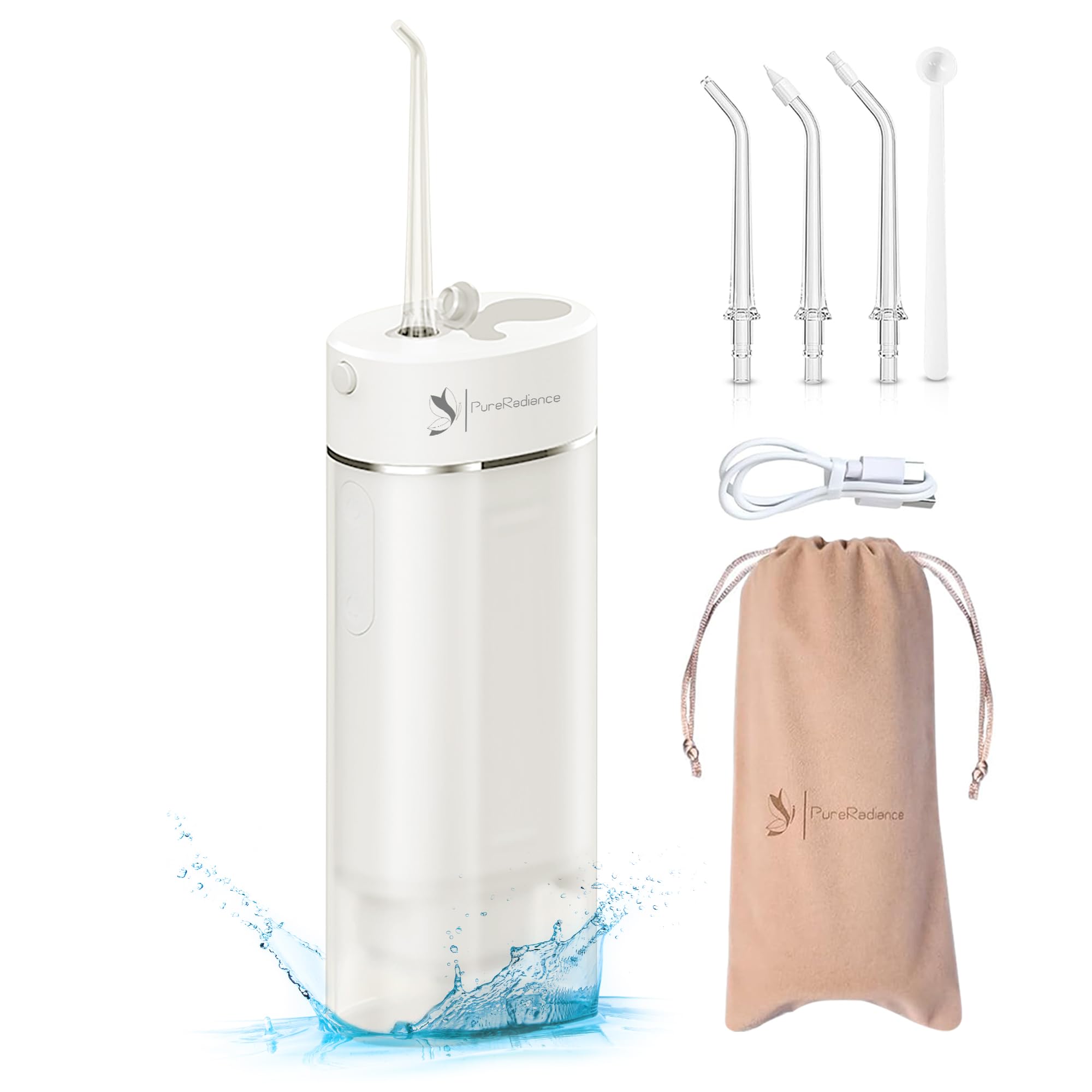 Water Dental Flosser Teeth Pick with Ozone Self Cleaning Brace Care, IPX7 Waterproof Water Dental Picks for Cleaning Cordless Dental Water Flosser for Home & Travel