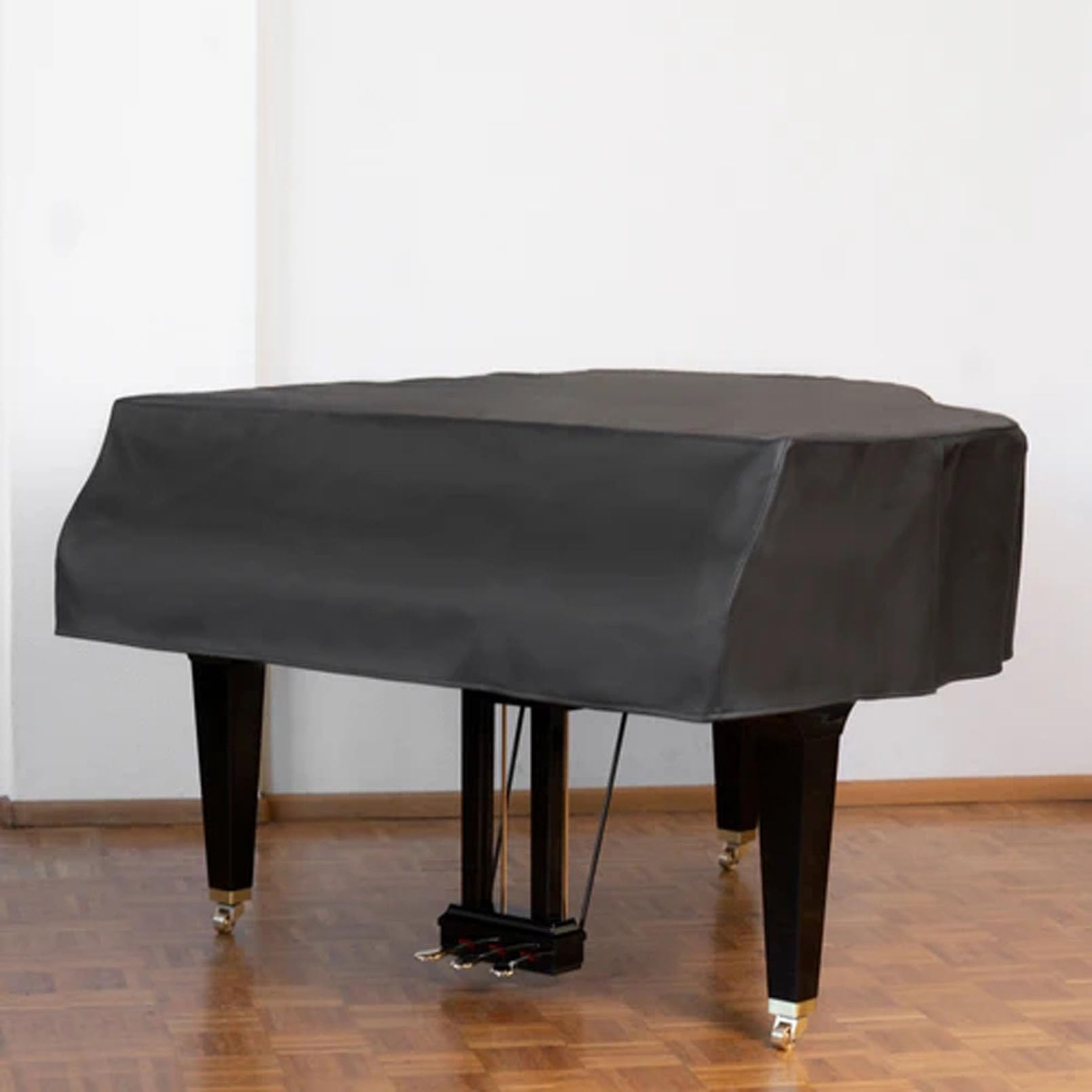 Cutfouwe Leather Grand Piano Cover - Baby Grand Piano Cover for Waterproof-Proof and Dustproof,Black,160cm