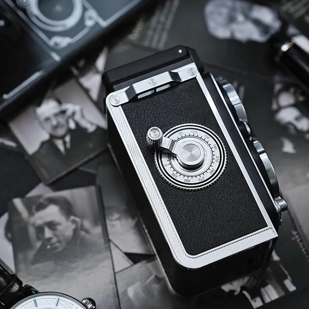 CHUZHAO - Mini fotocamera digitale TLR stile retrò con scheda da 16 GB, autofocus 12 MP 1080p FHD per vlogging, per principianti, adolescenti e adulti, videocamera tascabile portatile vintage