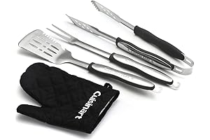 Cuisinart CGS-134BL 3-Piece Grilling Tool Set with Grill Glove