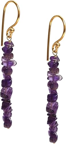 Miniatura 8 de Gempires Natural Red Garnet Chips Earring January Birthstone Jewelry Dangling Earrings For Girls Gift for Her (Red Garnet((Gold))