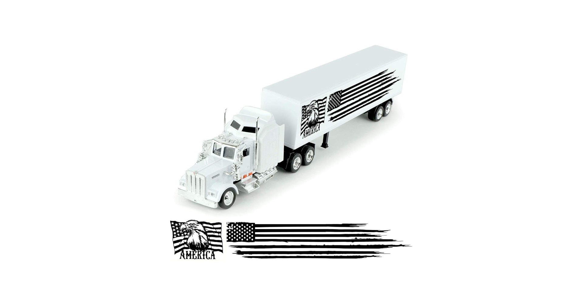 ミニカー 605-008 IR 1/43 American Trailer Truck Amazon.com: USA America Theme Diecast Truck with Trailer - 1