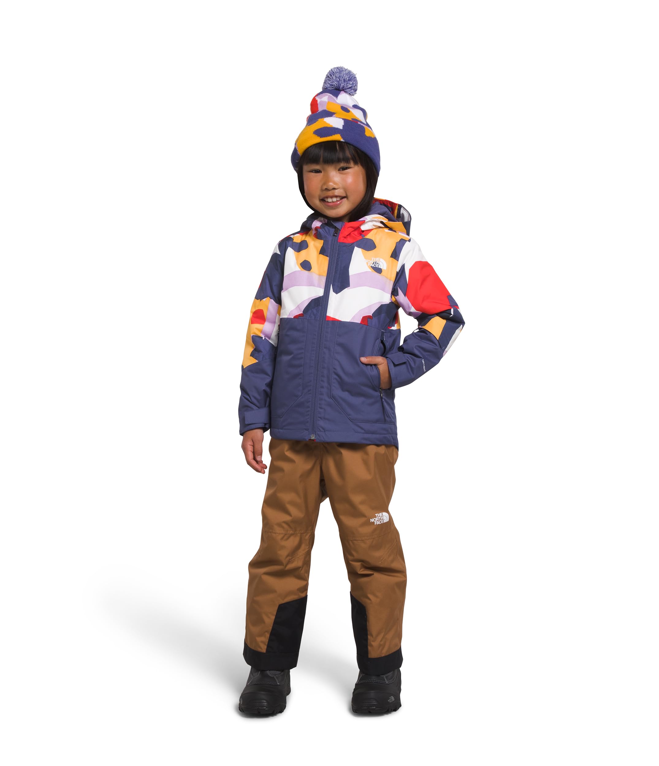 THE NORTH FACE Kids' Freedom Insulated Jacket, Cave Blue Collage Shapes Print, 2