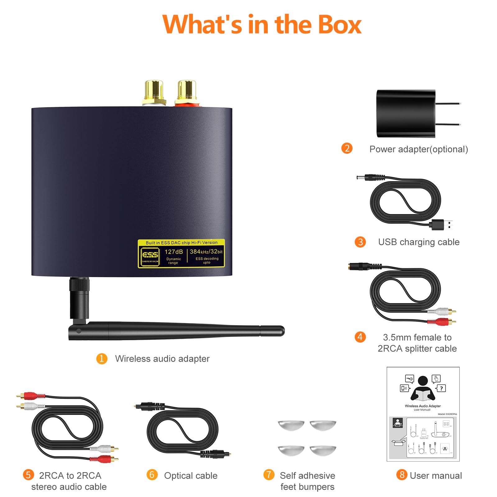 1Mii DS200Pro Ricevitore Bluetooth 5.3 HiFi per Musica e Impianto Stereo di Casa