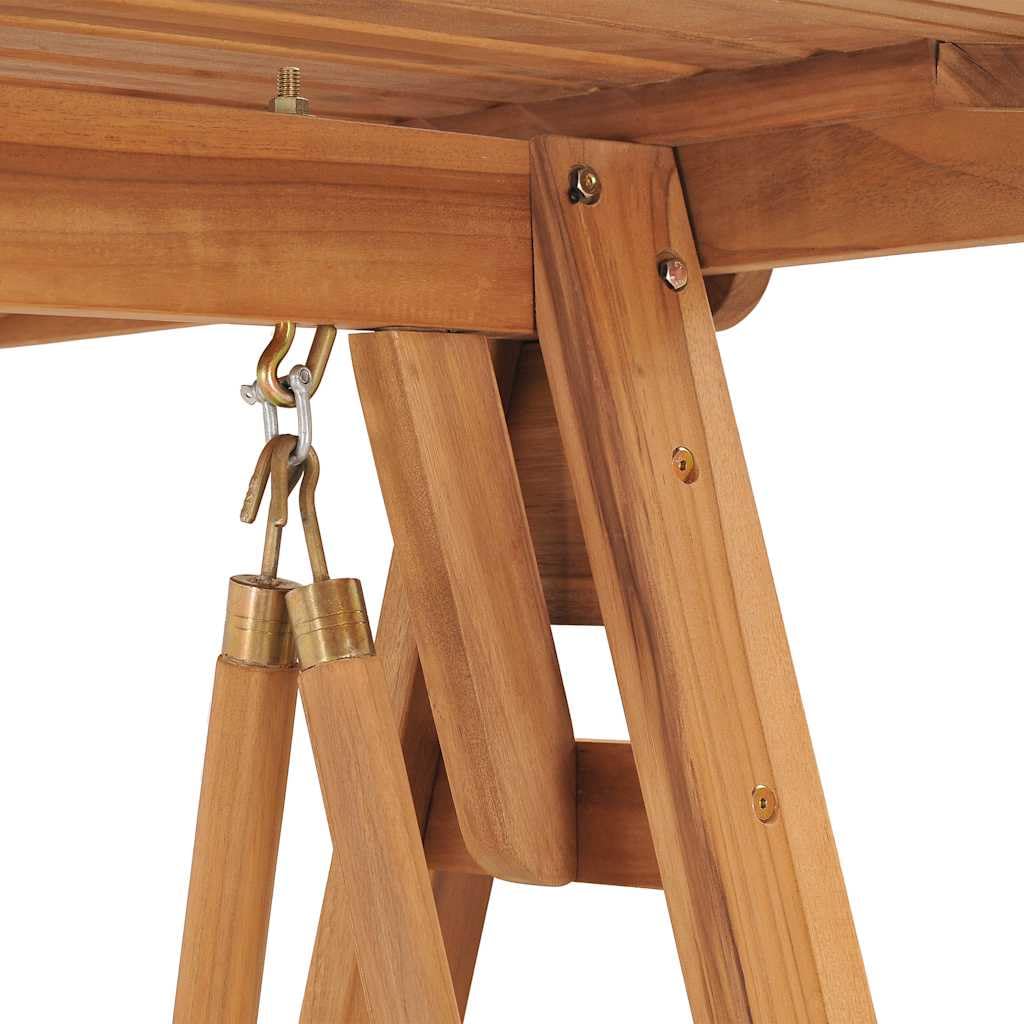 vidaXL Bois de Teck Massif Balancelle Siège de Balançoire Extérieur Jardin Patio Terrasse Arrière-Cour Angle de Toit Réglable 174 cm