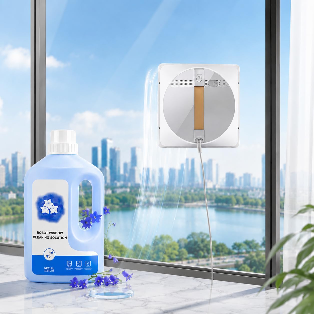 1 l środek czyszczący do robotów okiennych ECOVACS Winbot W1, W2, Mini & Mini2, W2S | Winbot W1 Pro, W2, W2 Pro Omni, Winbot Mini&Mini2, W2S, płyn do czyszczenia szyb bez smug do robota do mycia okien